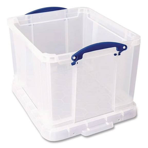 Stackable File Box Legal Files 14.5 x 18.5 x 12.75 Clear/Blue Accents 32CL