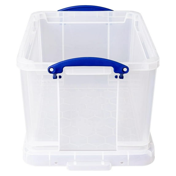 Really Useful File Box 32CL - Clear Plastic Storage Box with Lid - Portable Filing Container for Home, Office, Documents - 18x14x12.25 inches 32 L