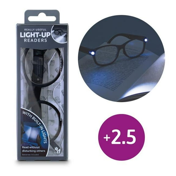 Really Useful Light-Up Readers Tortoiseshell Glasses, Grey - Plus 2.5