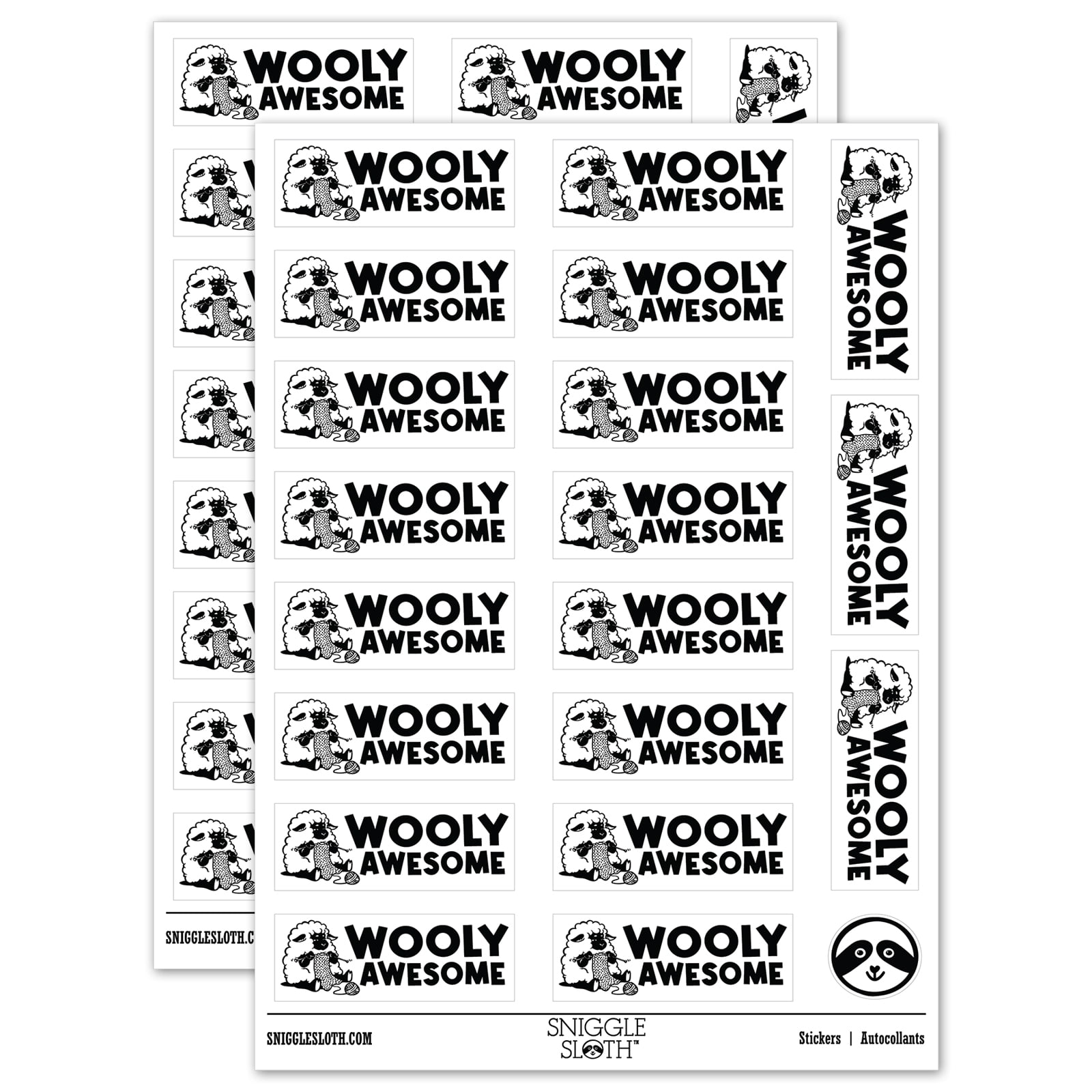 Really Wooly Awesome Knitting Sheep Teacher Student School Sticker Set