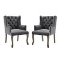 thumbnail image 1 of Modway Realm Armchair Performance Velvet Set of 2 in Gray, 1 of 6