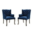 thumbnail image 1 of Modway Realm Armchair Performance Velvet Set of 2 in Navy, 1 of 7