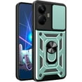 thumbnail image 1 of for Realme 10 Pro+ 5G Case with Slide Camera Cover for Men, Military Grade Drop Protective Phone Cover Case with Ring Kickstand for Realme 10 Pro Plus 5G SJ Green, 1 of 9