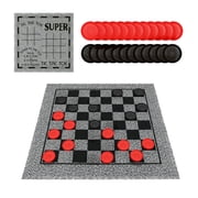 Realplay 3-in-1 Giant Board Game   Checkers Board Game, Super Tic Tac Toe & Tic Tac Toe, Family Board Games for Indoor & Outdoor Play