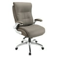 thumbnail image 1 of Realspace® Ampresso Big & Tall Bonded Leather High-Back Chair, Taupe/Silver, 1 of 6