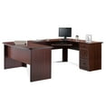 thumbnail image 1 of Realspace® Broadstreet 65"W U-Shaped Executive Corner Desk, Cherry, 1 of 6