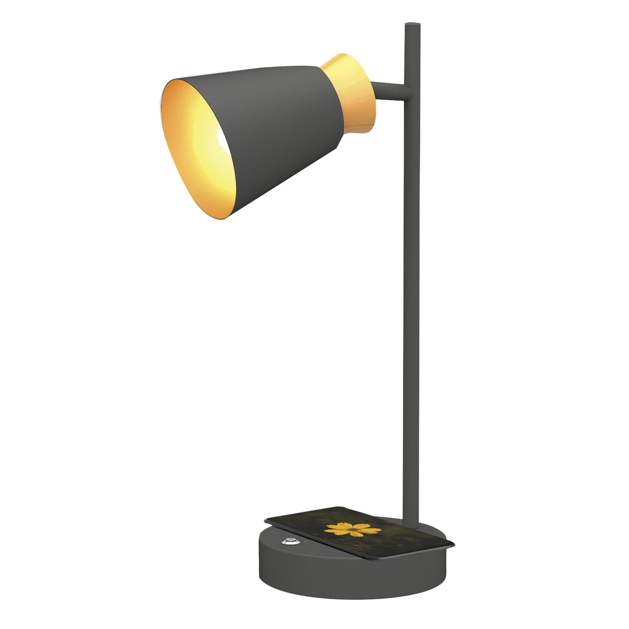Realspace Vilara LED Desk Lamp With USB and Qi Wireless Charger 16 H Black