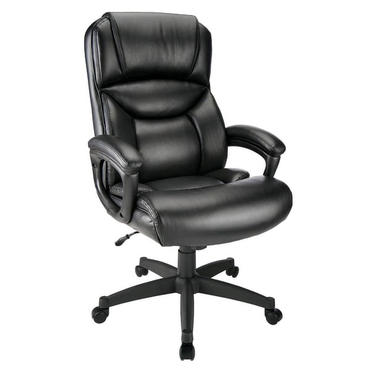 Realspace Fennington Bonded Leather High Back Chair Black