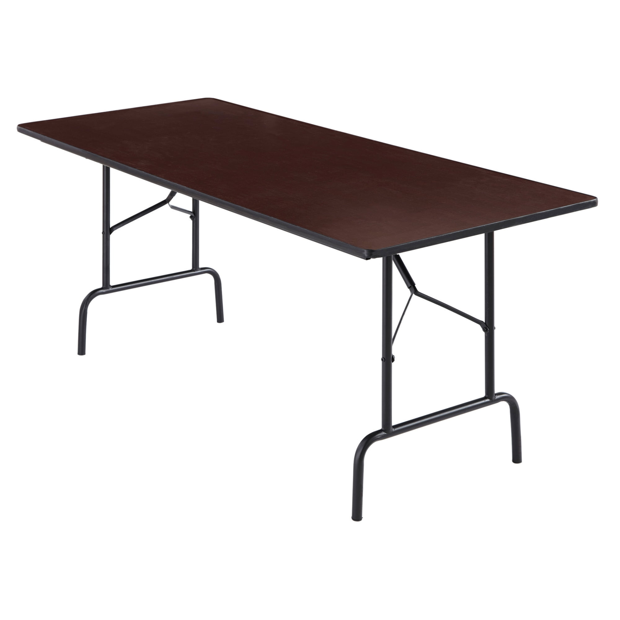 Realspace® Folding Table, 29"H x 72"W x 30"D, Walnut