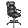 thumbnail image 1 of Realspace Fosner High-Back Bonded Leather Chair, 48"H x 28 3/8"W x 30 7/10"D, Black, 1 of 4