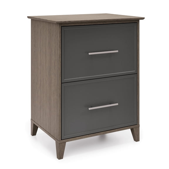Realspace Koru 23-1/2"W x 17-1/2"D Lateral 2-Drawer File Cabinet, Two-Tone Slate/Gray Oak