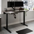 thumbnail image 1 of Realspace® Koru Electric 59"W L-Shaped Height-Adjustable Standing Desk with Integrated Power & Charging, Espresso Oak, 1 of 9