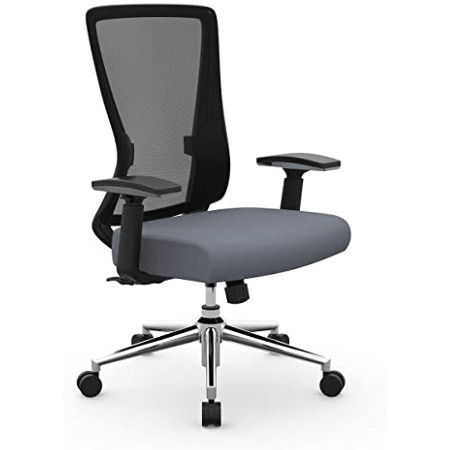 Realspace Levari Faux Leather Mid-Back Task Chair, Gray/Black - image 1 of 8