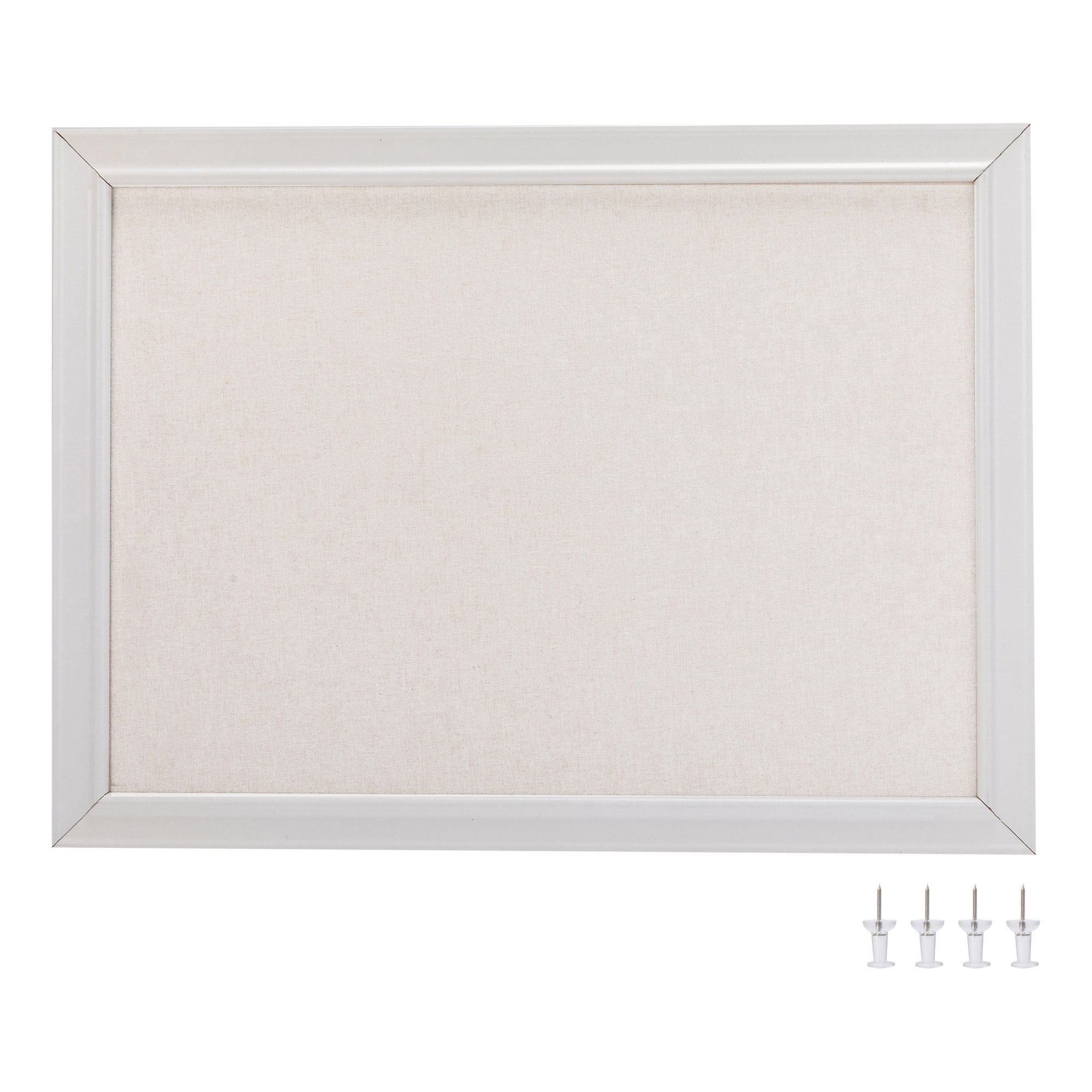 Realspace™ Linen Bulletin Board, 17" x 23", Wooden Frame With White Finish