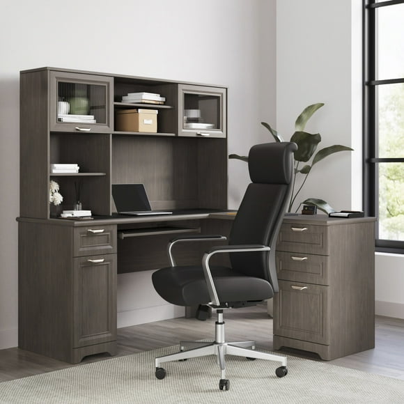 Realspace Magellan 59"W L-Shape Corner Computer Desk, Gray