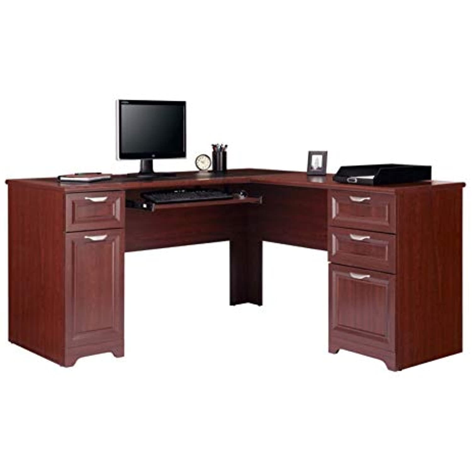 Magellan Classic Cherry L-Shaped Corner Desk with Drawers