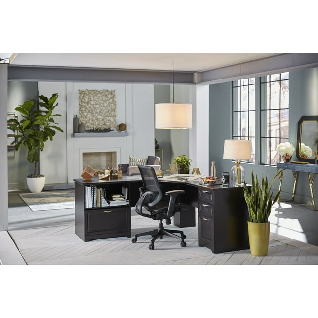 Realspace® Magellan Performance 71"W L-Shaped Corner Desk, Espresso