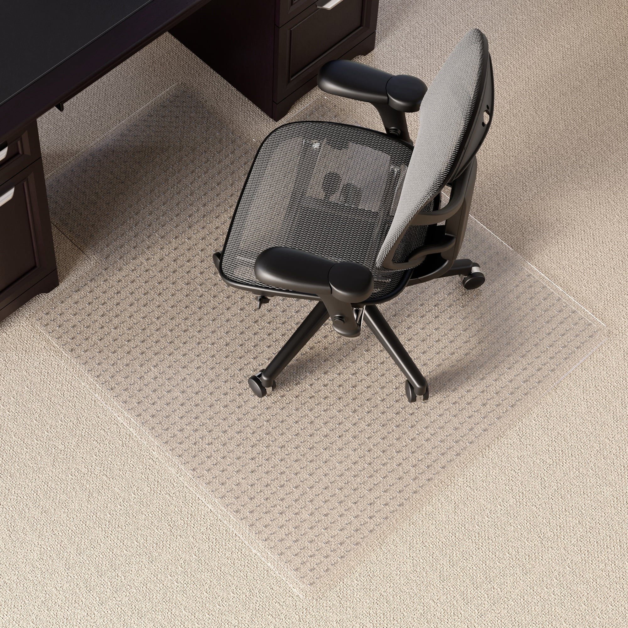 Realspace® MediumPile Chair Mat With Beveled Edge, Standard Lip, 45"W