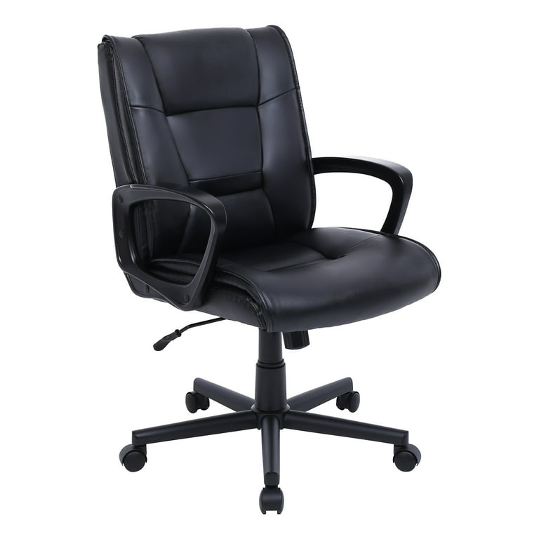 Realspace® Rezzi Vegan Leather Mid-Back Manager Office Chair