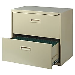 Realspace SOHO 30"W 2-Drawer Metal Lateral File Cabinet, Putty