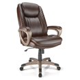 Realspace Treswell Bonded Leather HighBack Executive Chair, Brown