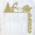 thumbnail image 1 of Christmas Door Corner Décor– Festive Metal Holiday Decoration– 6 Unique Designs (Santa, Reindeer, Gnomes & More)– Indoor/Outdoor, Powder-Coated, Handmade in Texas (Christmas-Santa-and-Presents-GOLD), 1 of 4