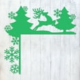 thumbnail image 1 of Christmas Door Corner Décor– Festive Metal Holiday Decoration– 6 Unique Designs (Santa, Reindeer, Gnomes & More)– Indoor/Outdoor,Powder-Coated, Handmade in Texas (Winter-Reindeer-and-Snowflake-GREEN), 1 of 2