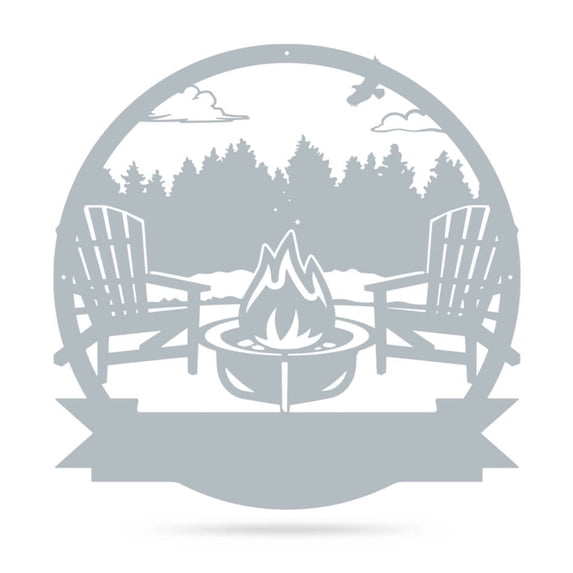 Realsteel's Personalized Campfire Metal Monogram Sign - Custom Outdoor Decor (FOREST-TS-36)