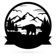Realsteel's Personalized Great Outdoors Bear Metal Monogram - Custom Name Wall Decor B-18