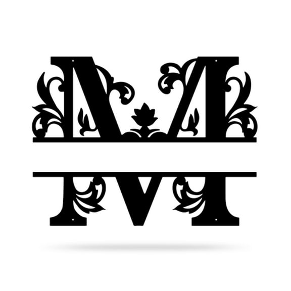 Realsteel's Personalized Split Letter Monogram - Custom Metal Name Wall Decor (M-B-16)
