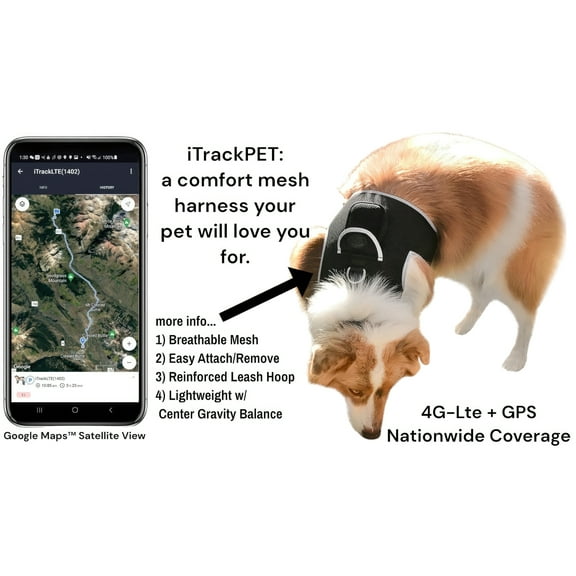 Realtime Pet Tracking Pet Tracker Mini Waterproof Dog GPS Tracker w/ Apps Size:L