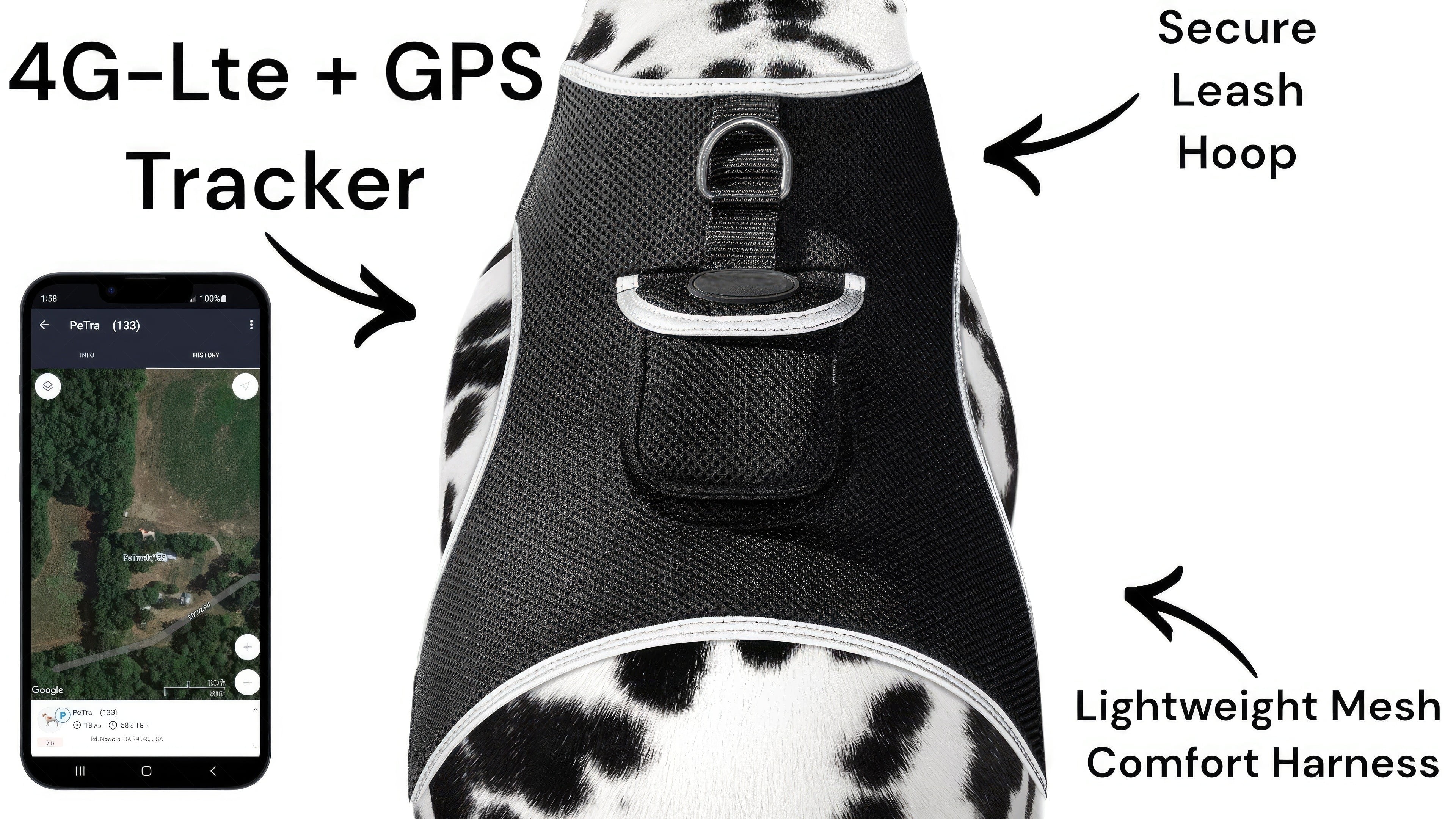Pet Tracker Realtime GPS Tracking System for Dogs Collar Attach GSM Tracking Device Size:L