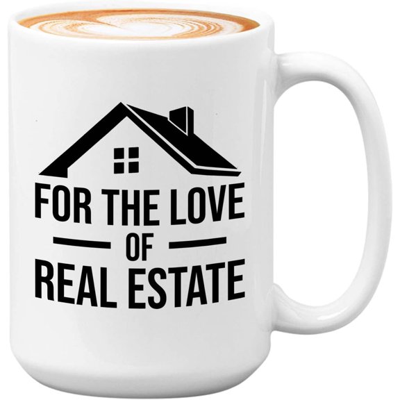 Realtor Coffee Mug 15oz White - For the love of - Estate Agent Real Estate land Agent Houses Salesperson Broker