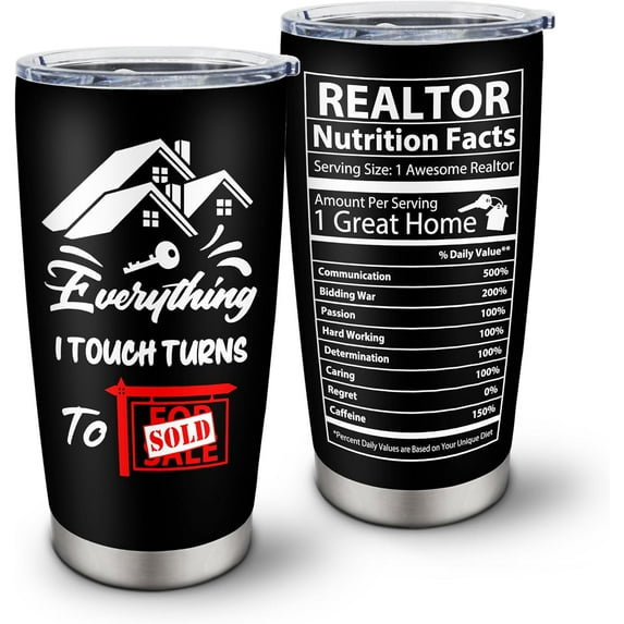 Realtor Gifts, Closing Gifts For Realtor, Gifts For A Real Estate Agent Tumbler 20oz, Realtors Gifts For Women Men, Funny Real Estate Gifts For Realtor, Salesman Birthday Gift Ideas