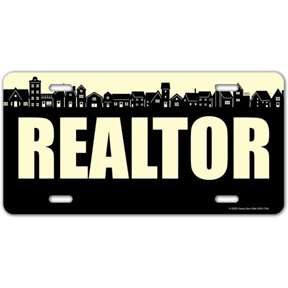 Realtor License Plate, Aluminum Front Vanity Tag, Car Decor