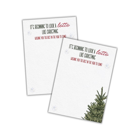 Realtor Marketing Card Beginning to Look a Lotto Like Christmas Referrals Lottery Scratch Off Business 30pk 5x7 Pop By Ticket Holder Client Appreciation Real Estate
