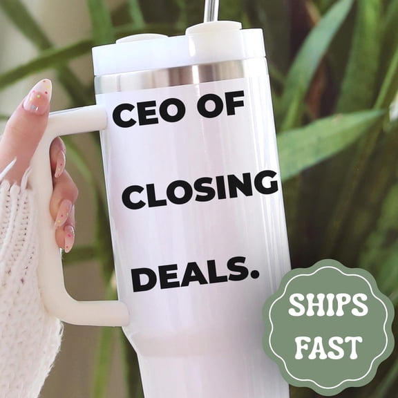 Realtor Tumbler 40oz with Handle, Funny Realtor Gift, Real Estate Agent Coffee Tumbler, Insulated Work Travel Cup