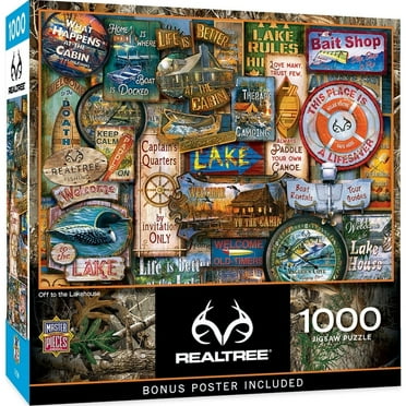 Realtree 1000 Piece Jigsaw Puzzle Cabin Signs 19.25 x 26.75 Eco-Friendly Chipboard