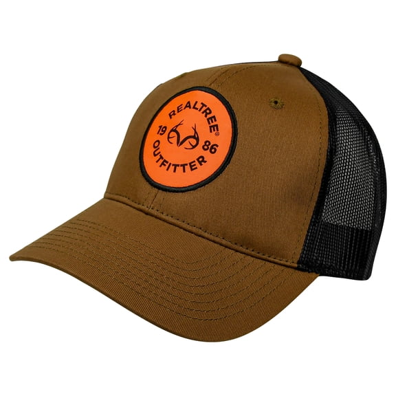 Realtree 1986 Outfitter Mesh Back Cap- Brown/Black/Orange