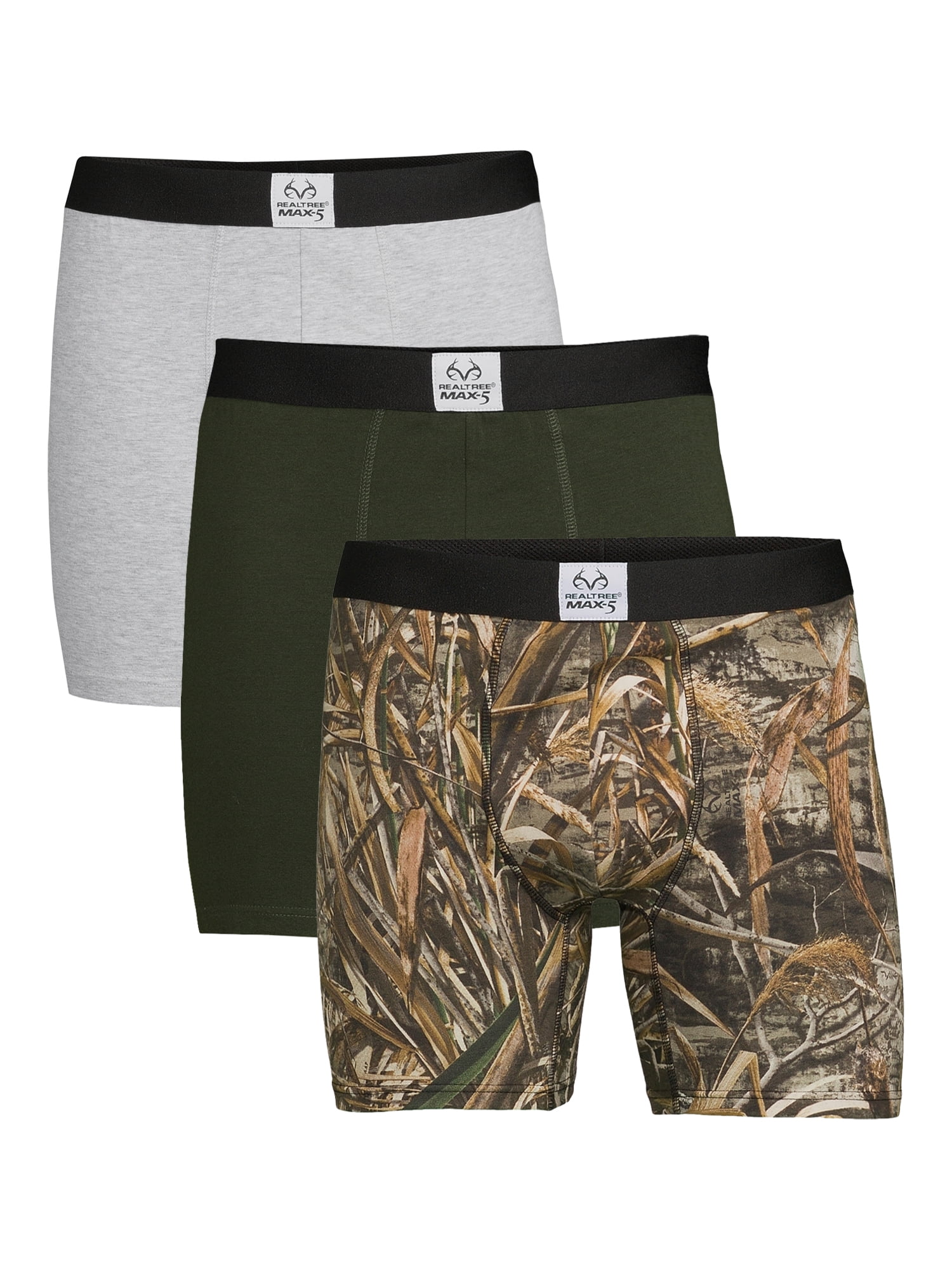 3-Pack Briefs, Realtree Adult Cotton Boxer Sizes Mens S-XL Stretch