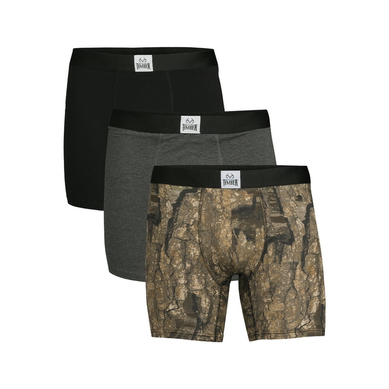 Realtree 3-Pack Adult Mens Cotton Stretch Boxer Briefs, Sizes S-XL