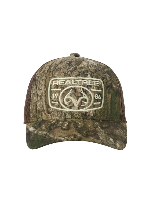 APX Camo Hunting Cap Structured Mid Profile Mesh Back Snapback, One Size