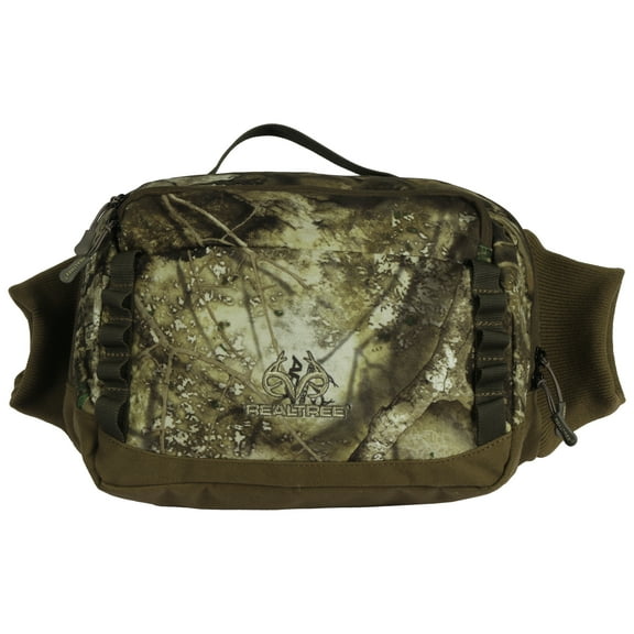 Realtree Hunting Waist pack Bag with Handwarmer Muff and Belt with Buckle, APX Camouflage, One Size