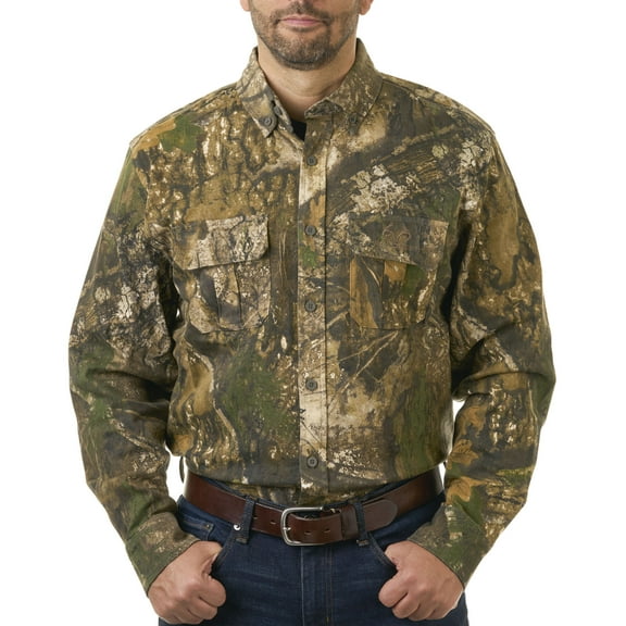 Realtree APX Men's Flex Twill Hunting Shirt, Long Sleeve, Sizes S-3XL