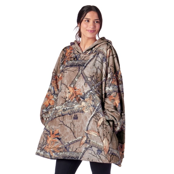Realtree APX Mocha Mousse Silk Touch Hoodler - Oversized Wearable, One Size Fits Most