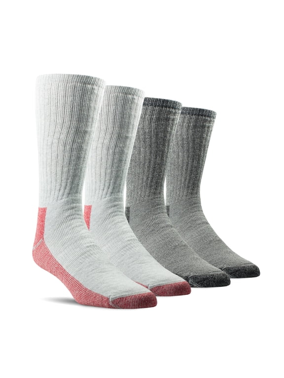 ®, Men's 4-Pair Wool Boot Sock with Polygiene for Odor Protection (Size Large)