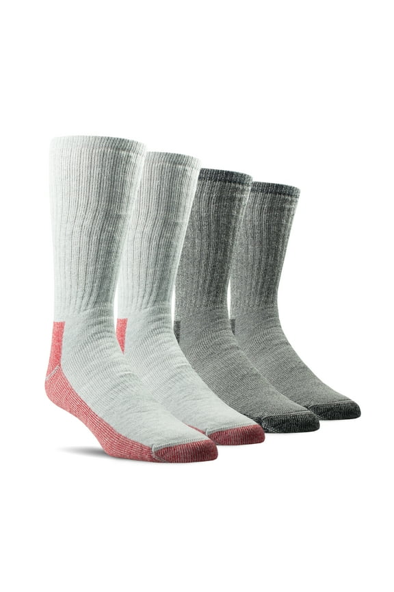 ®, Men's 4-Pair Wool Boot Sock with Polygiene for Odor Protection (Size Large)