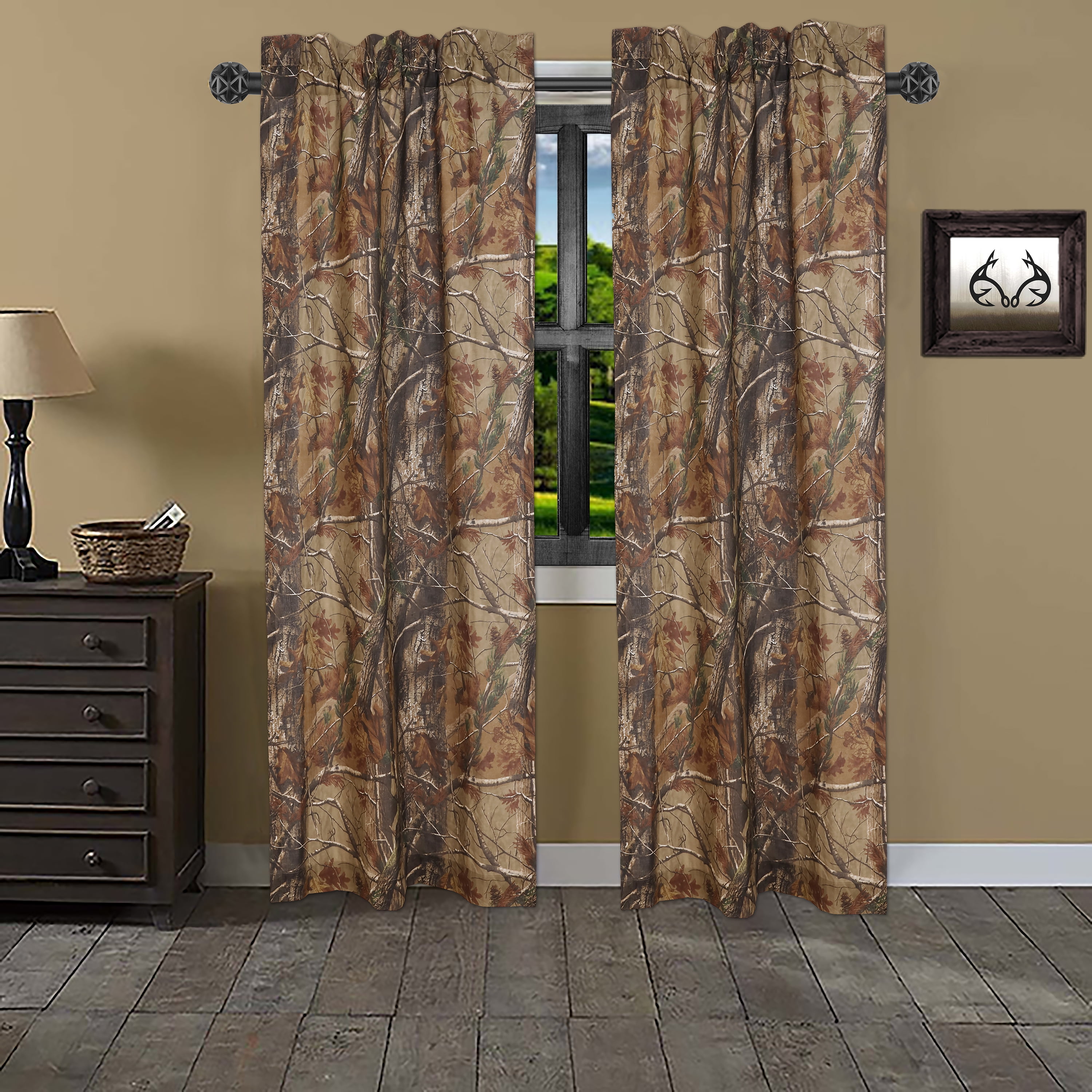 Realtree Rod Pocket Hunting Camo Window Curtain, 42x87 Inches for ...