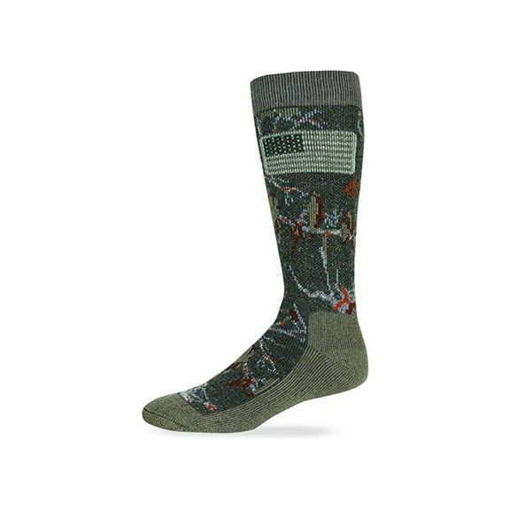 Realtree Ameri-Camo Merino Wool Blend Boot Sock 1 Pair, Mocha, Women's 9-12 / Men's 9-13 Shoe