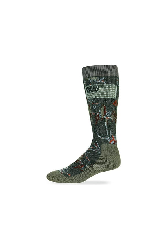 Ameri-Camo Merino Wool Blend Boot Sock 1 Pair, Mocha, Women's 9-12 / Men's 9-13 Shoe